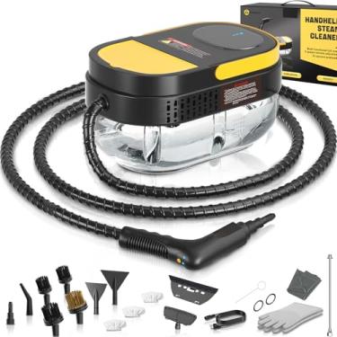 Imagem de Gautye Limpador A Vapor, Cabo Ajustável De 3 Níveis, Aquecimento De 15 Segundos, Tanque De 1,69 Litros, Vaporizador Portátil Para Limpeza Com 11 Acessórios, Limpador A Vapor Para Uso Doméstico Para