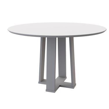 Imagem de Mesa Jantar 4 Lugares 1,20m Redondo Vidro Isabela Off White