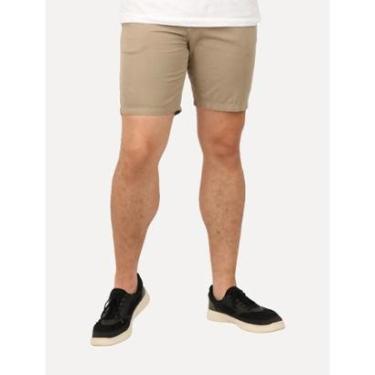 Imagem de Bermuda Calvin Klein Jeans Masculina Sarja Hoop Bolso Reto Cáqui Médio-Masculino