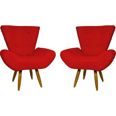 Imagem de Kit 2 Poltronas Decorativa Para Sala Recepção Manicure Consultório Escritório Emilia Suede