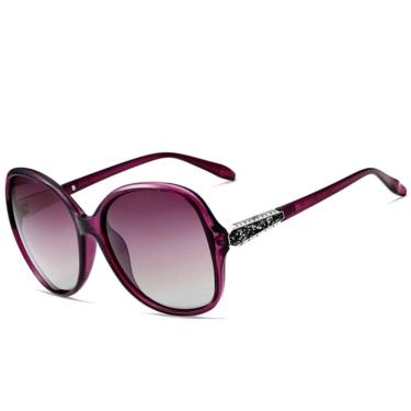 Imagem de Óculos De Sol Polarizados Uv400 Feminino De Luxo Design Retro