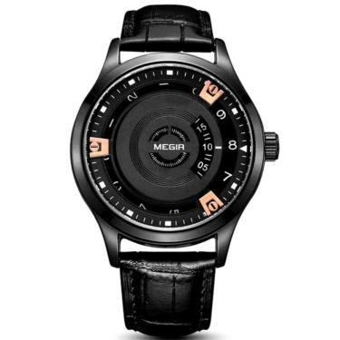 Imagem de Relogio Analógico Masculino Esportivo Design Criativo A Prova Da Água 3atm Preto Dourado