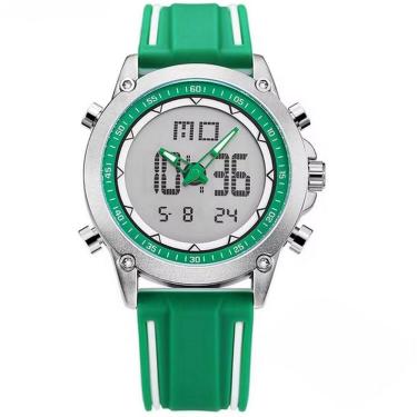 Imagem de Relógio Esportivo Masculino Quartzo Digital Duplo Movimento á Prova D'água Verde