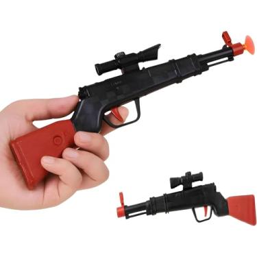 Imagem de Kit Espingarda de Brinquedo Preta Com Dardos e Lançador, Arma de Plástico Rifle Realista Com Alvo e Mira, Presente Infantil Para Crianças