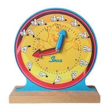 Imagem de Relógio Libras Aprender as Horas Brinquedos Educativos Pedagógico Incl