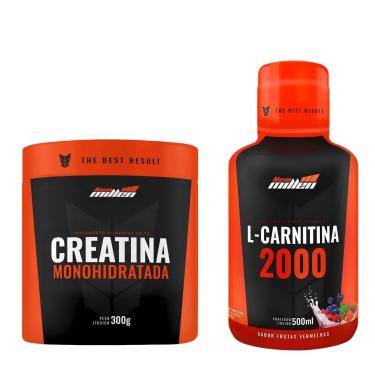 Imagem de Kit Creatina Monohidratada e Aminoácido L Carnitina New Millen-Unissex