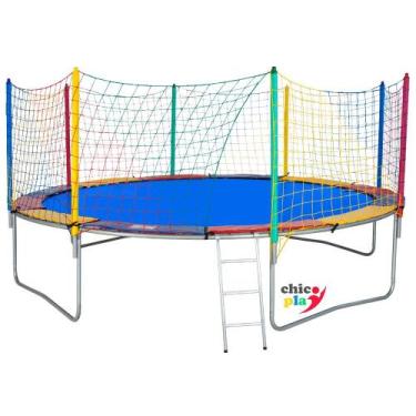 Imagem de Cama Elástica 4,27M 4 Pés ChicoPlay Lona Azul Nacional Com Emenda