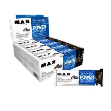 Imagem de Power Protein Whey Bar Caixa 12 Unidades 41g Max Titanium, Cookies