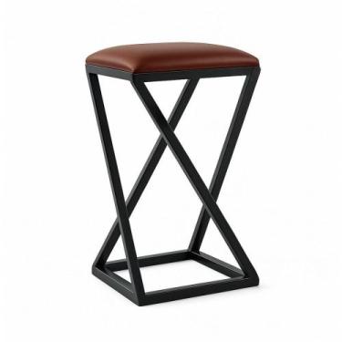 Imagem de Banqueta Z Baixa 50 Cm Banquinho Cozinha Balcão Bar material sintético