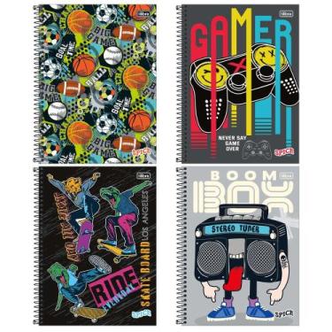 Imagem de Caderno 10 Matérias Spice Capa Dura SORTIDO C/ 160 Folhas Formato 200m