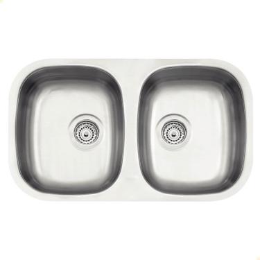 Imagem de Cuba Dupla Tramontina Isis 2c 34 Bl Prime Aço Inox Acetinado 72x40 Cm Com Válvula 94030102