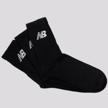 Imagem de Meia New Balance Cano Longo 3 Pares Preta, 39-42