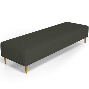 Imagem de Puff Decorativo Sala de Estar Bali W01 Pés Palito 170x60cm Linho Verde