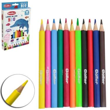 Imagem de Lápis De Cor Jumbo Big Triangular 12 Cores Vibrantes - Daiwa/Goller