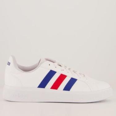 Imagem de Tênis Adidas Grand Court Base 2.0 Branco e Azul-Masculino
