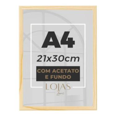Imagem de Kit 5 Molduras Preta Quadro A4 Certificados Com Acetato 21x30 - Marrom