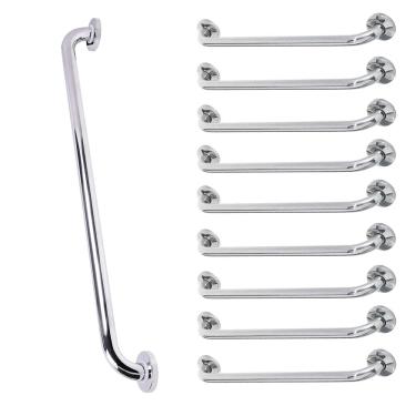 Imagem de Barra de Apoio Alca 80cm kit 9 Uni Acessibilidade Idoso Cadeirante Deficiente Box Banheiro Seguranca Corrimao Corredor
