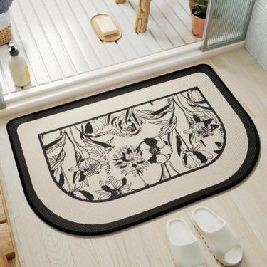 Imagem de Tapete de banho YDKGL Half Circle Quick Dry, antiderrapante, lavável