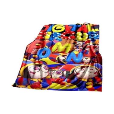 Imagem de Cobertor Digital Circus Cartoon De Flanela Quente E Confortável Para S