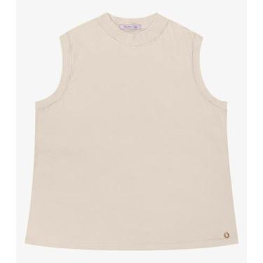 Imagem de Regata em Ribana Feminina Plus Size Secret Glam Bege, Plus G2, Bege