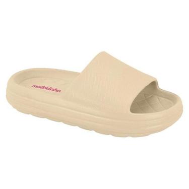Imagem de Chinelo Infantil Slide Nuvem Molekinha Feminino, 33/34, Creme