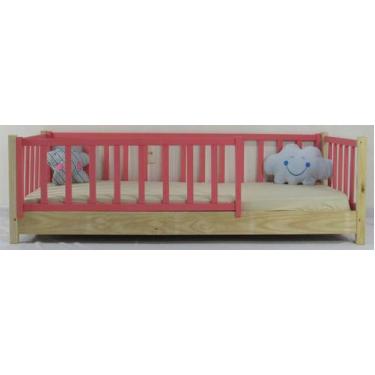 Imagem de Cama Montessoriana Solteiro Base Colorida Madeira Maciça Pinus - Pipok