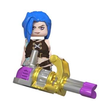 Imagem de Blocos De Montar LoL Arcane Cosplay: Bonecos Jinx, Vi, Jayce, Caitlyn,