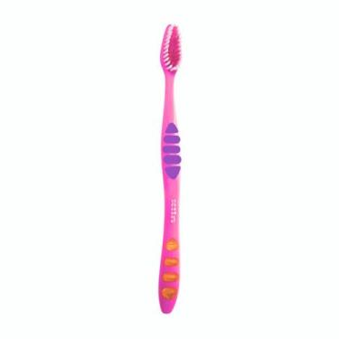 Imagem de Escova Dental Média Super Joy Cabo Antideslizante Klin, Rosa