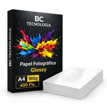 Imagem de Papel Fotográfico 180g A4 Glossy Brilho Prova Dágua 400 Folhas - Best 