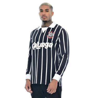 Imagem de Camisa Corinthians Kalunga 1990 Retrô Manga Longa-Masculino