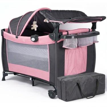 Imagem de Berço Portátil Desmontável com Trocador Mosquiteiro Móbile Musical Som