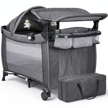 Imagem de Berço Portátil Desmontável com Trocador Mosquiteiro Móbile Musical Som