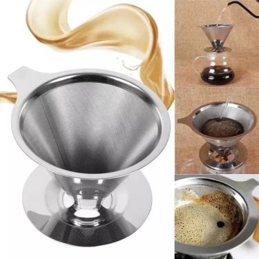 Imagem de Coador De Cafe Aço Inox Reutilizavel Ecologico Tamanho:pequeno