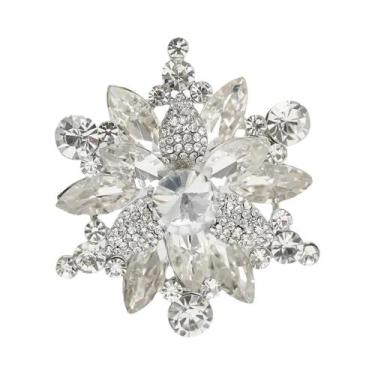 Imagem de Broches De Flor Com Strass Femininos Modernos, 9 Cores, Alfinetes De F