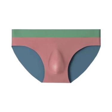 Imagem de Cuecas Masculinas De Seda Gelada Sem Costura Com Recortes 3D, Finas Pa