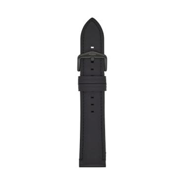 Imagem de Fossil Pulseira masculina de couro preta LiteHide™ de 22 mm