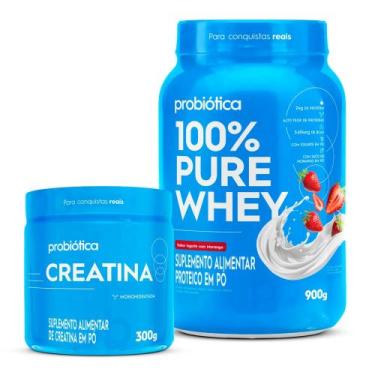 Imagem de Kit Whey Concentrado Pure 900g + Creatina Pura Monohidratada 300g- Pro