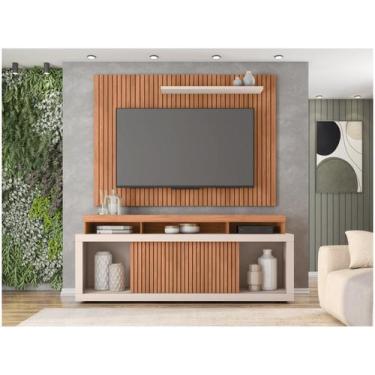 Imagem de Rack para TV até 70" com Painel 2 Portas Caemmun Aegon, Freijó e Off W