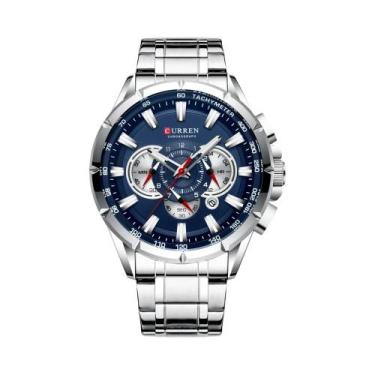 Imagem de Relógio Cronógrafo Masculino Em Aço Inoxidável CURREN 8363 Com Mostrad