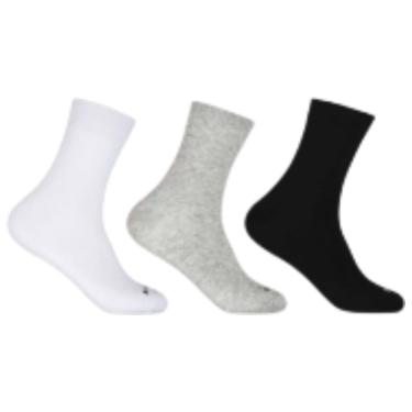 Imagem de Kit 3 Meias Hoahi 39-43 Cano Longo Branco Preto Cinza