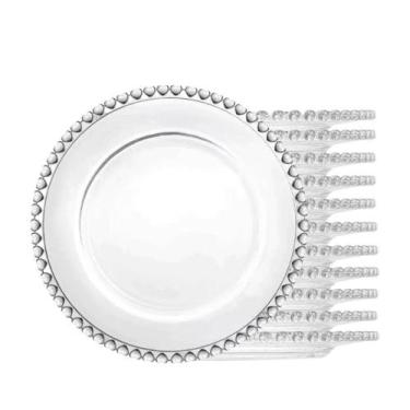 Imagem de Jogo 12 Pratos de Sobremesa 20cm Coração Cristal Transparente Lyor