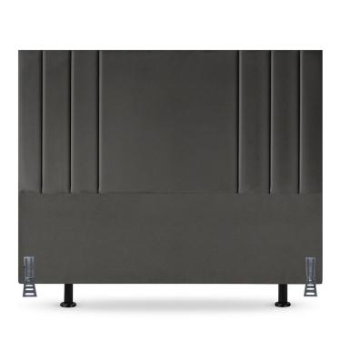 Imagem de Cabeceira Estofada Grecia Casal 140 Cm Corino Cinza Tatite Decor