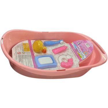 Imagem de Banheira de Brinquedo Banherinha Baby Ninos Hora do Banho para Bonecas com Acessórios d...