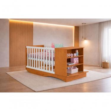 Imagem de Berço Com Que Vira Cama Com Prateleira Celinne- Mobibaby