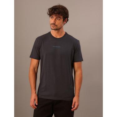 Imagem de Camiseta Masculina de Algodão Estampa Logo Centralizado Calvin Klein Jeans - Azul Marinho-Masculino