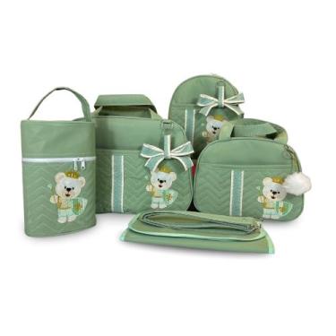 Imagem de Kit Bolsa Maternidade 5 Peças Grande Impermeável + Mochila + Trocador 