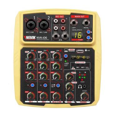 Imagem de Mesa de Som 6 Canais com Interface USB Novik NVK I06 BT - Novik Neo, A