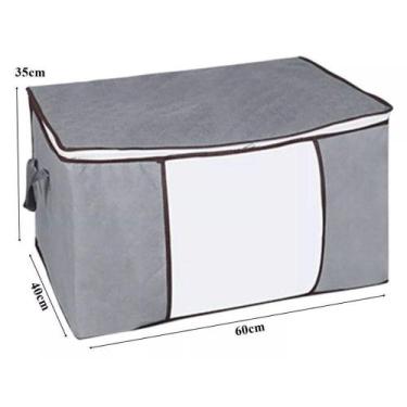 Imagem de Caixa Organizadora Caixa Saco Cobertor Casaco Guarda Roupa em TNT Resp