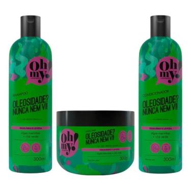 Imagem de Kit Shampoo Condicionador e Máscara Oleosidade 300ml Oh My - Haskell