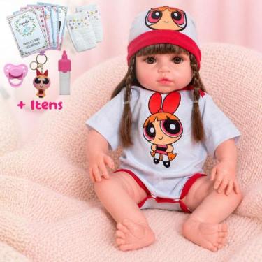 Imagem de Bebê Reborn Boneca Realista Menina com Roupinha e Acessórios - Cegonha